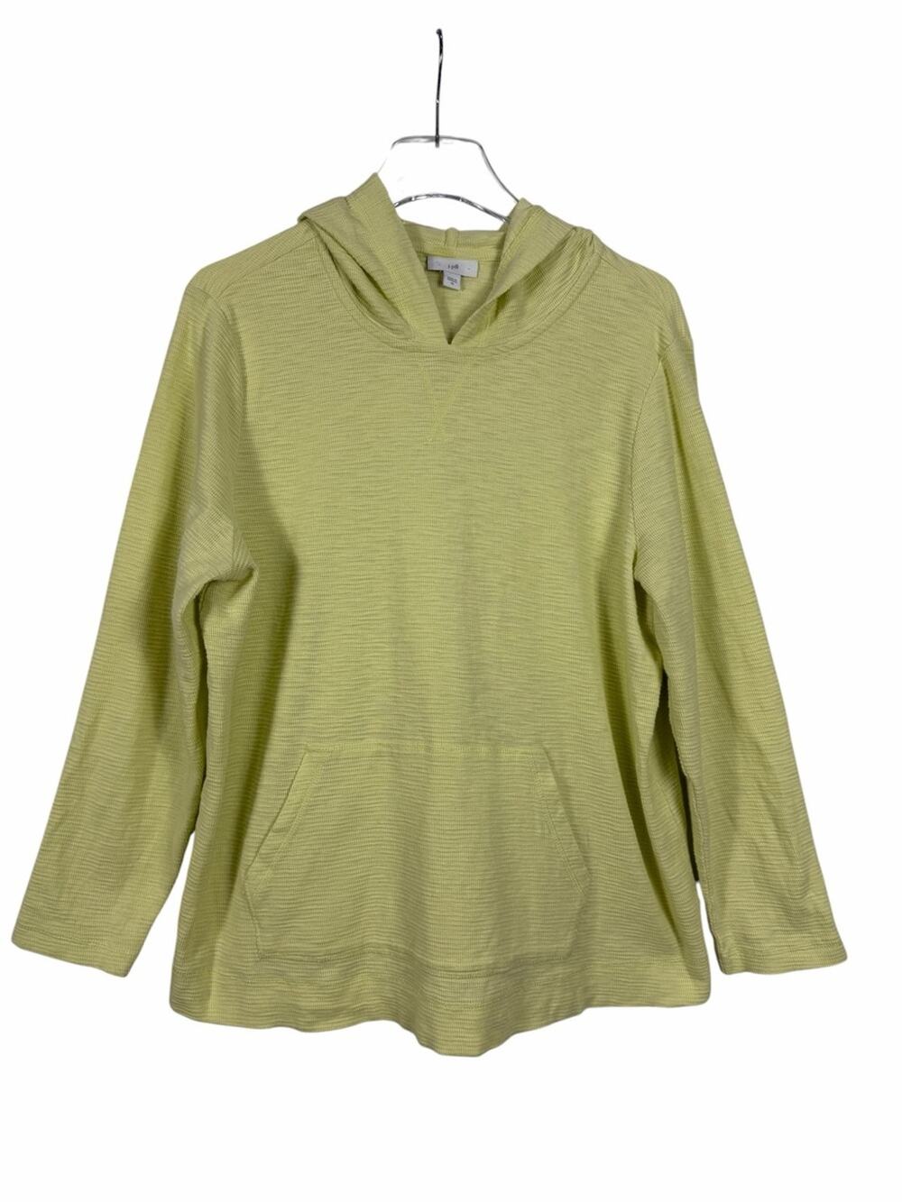 J. Jill Textured 100% Cotton Kangaroo-Pocket Hoodie